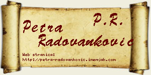 Petra Radovanković vizit kartica